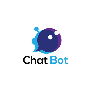 Chatbot icon. Bot sign design. Chat bot logo concept. Robot head in speech bubble. Online customer support service bot logo, UI UX element for web design. Virtual smart assistant. AI Robot silhouette.