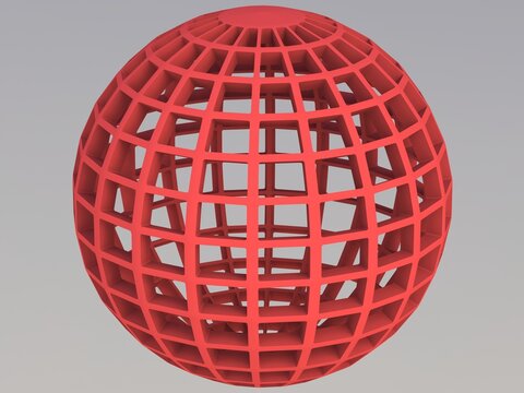 Wireframe Shape Globe Grid Sphere 3D print model
