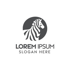 Striking Zebra Logo Design in Black and White for Brand Identity