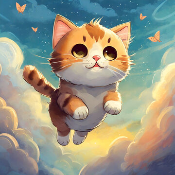 하늘을 나는 고양이, flying cat
