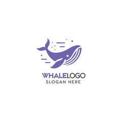 Stylized Whale Icon Illustrating a Modern Corporate Logo on a White Background