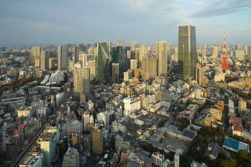 Panorama of Tokyo from the observation deck at Mori Tower.