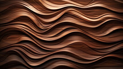 Detailed organic brown wooden waves wall texture abstract closeup for artistic wood art background