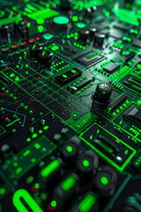 A black and green futuristic GUI