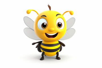This delightful depiction of a cartoon honeybee exudes joy and friendliness, perfect for children's media and educational content