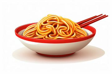 An appetizing image of a hot steaming bowl of noodles with chopsticks, ideal for food-related concepts