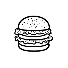Simple burger isolated black icon