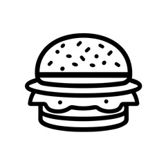 Simple burger isolated black icon
