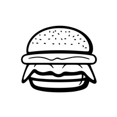 Simple burger isolated black icon