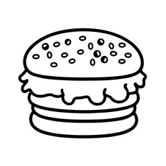 Simple burger isolated black icon
