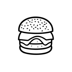 Simple burger isolated black icon