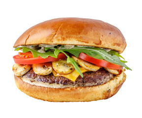 fresh tasty burger isolated on white background