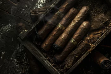 Rucksack Cigars on a dark background generated by AI © Tatiana