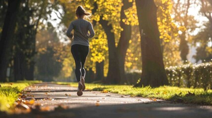 Woman jogging in a park, healthy activity