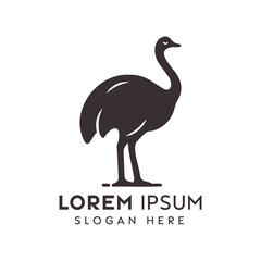 Minimalist Ostrich Logo Design for a Brand With Placeholder Text