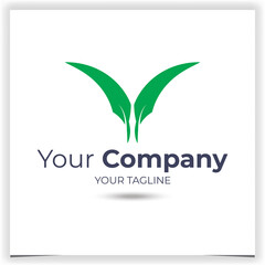 Vector abstract leaves logo design template