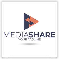 Vector media video share logo design template