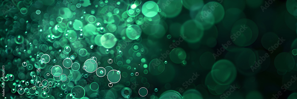 Poster dark green programming screen with bubbles