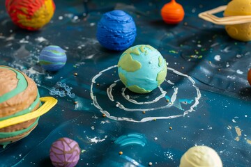 crafting a plasticine solar system with planets