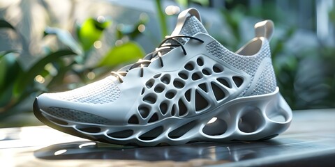 D Printed Sustainable Sneaker: Custom Fit, Lightweight, and Eco-Friendly. Concept 3D Printing, Sustainable Fashion, Footwear, Sustainability, Eco-Friendly