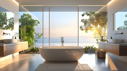 Streamlined Modern Bathroom An Invitation to Tranquil Relaxation