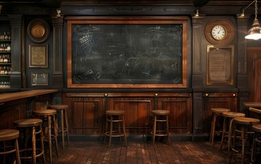 An Empty Scene, Inside a Traditional Irish Pub,The Quiet Charm of a Classic Irish Pub Interior,...