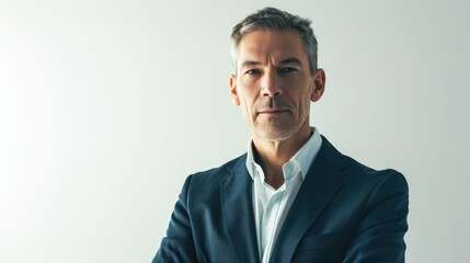 Man stands as a leader or visionary, portrait