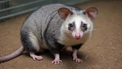 A Possum In A Zoo Enclosure