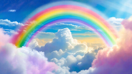 雲にかかる虹の壁紙