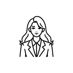 successful business woman dressed in stylish suit. vector illustration on white background