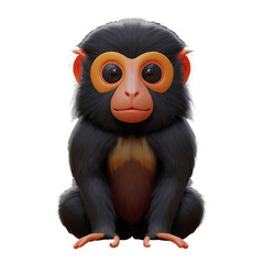 Fototapeta premium Red Handed Tamarin Animal Isolated 3d Render Illustration