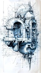 Futuristic Architectural Blueprints Visionary Sketches of the Innovative Mind