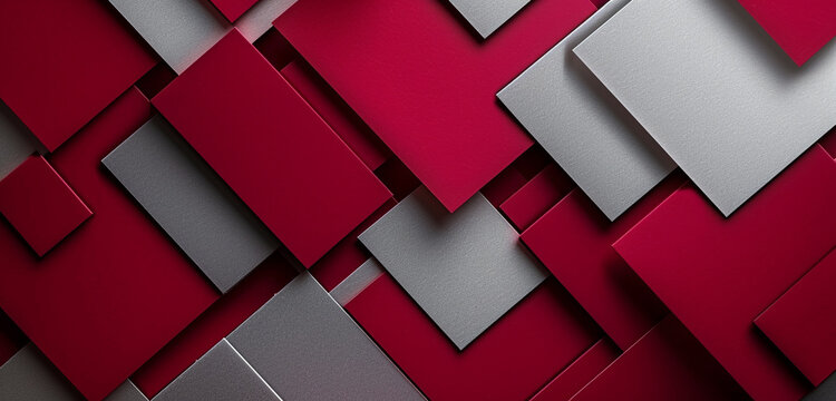 Overlapping rectangles in bold burgundy and silver, adding a touch of vibrancy to your business post.