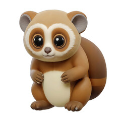 Naklejka premium Slow Loris Animal Isolated 3d Render Illustration
