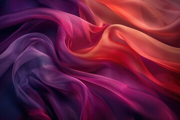 Flowing maroon silk scarf, highspeed capture, abstract form, twilight backdrop ,professional color grading,soft shadowns, no contrast, clean sharp,clean sharp focus, digital photography, - obrazy, fototapety, plakaty