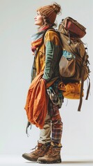 Travel Enthusiast: Woman with luggage and travel gear