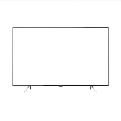 Obraz premium TV 4K flat screen lcd or oled, plasma realistic illustration, White blank HD monitor mockup, Modern video panel black flatscreen with clipping path. on Transparent Background. Ai generated 
