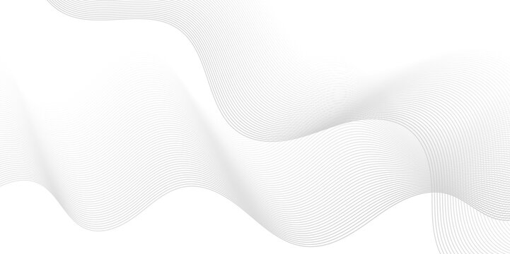 Abstract white blend waves lines and technology background. Modern white flowing wave lines and glowing moving lines. Futuristic technology and sound wave lines background.