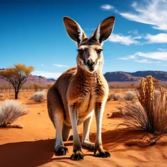 Outdoor-Kissen kangaroo in the desert © Mujahid