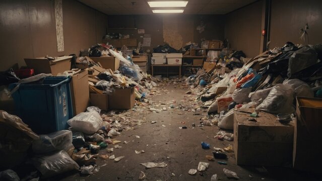 ゴミの多い部屋,Generative AI AI画像