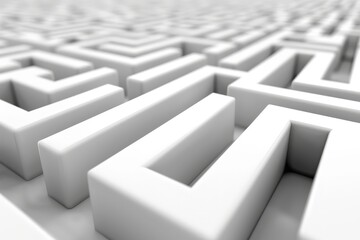 A intricate white maze creating an eerie and mysterious atmosphere