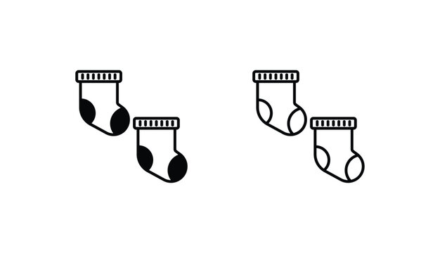 Baby Socks icon design with white background stock illustration