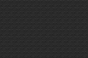 Decorative ornament, Triangle Geometric Black 3D Background. Dark Mosaic Geometry Pattern.