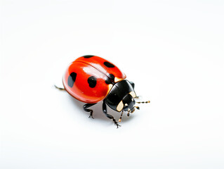 Close-up Photo of Ladybug. Generative AI.