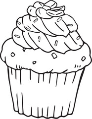 カップケーキ線画