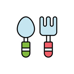 Baby Cutlery icon design with white background stock illustration