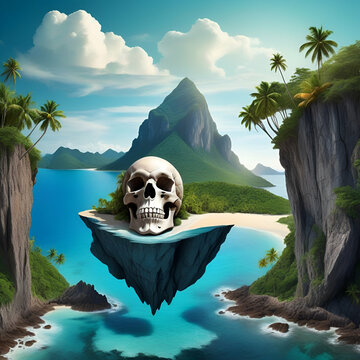Skull in the sea