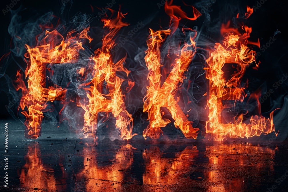 Aufkleber a group of mesmerizing fire letters spell out the word fire in a captivating display of flickering f