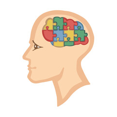 Riddle mind symbol cartoon vector illustration