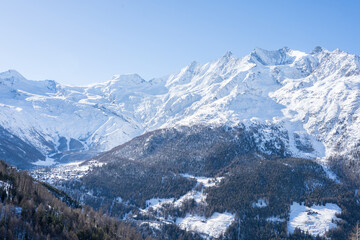 Mountain massif near Saas-Fee in Switzerland